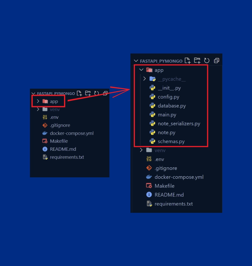 fastapi project structure with pymongo and python