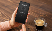 Unknown spam call on a phone