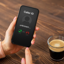 Unknown spam call on a phone