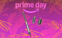 dyson airwrap on pink prime day background