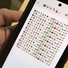 emoji on a phone screen