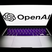 OpenAI logo didsplayed on a laptop screen is seen in this illustration photo taken in Poland on November 25, 2025. 