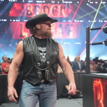 Brock Lesnar enters the arena during SummerSlam at MetLife Stadium 