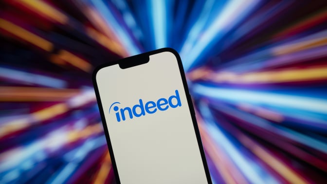 indeed logo on a phone