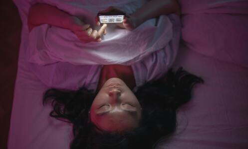 Girl looking at phone