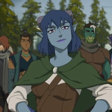 Nott, Caleb, Beau, Jester, Fjord, and Mollymauk in "The Mighty Nein."