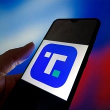 truth social logo on a phone