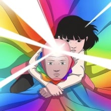 Arco and Iris time travel through rainbows in "Arco."