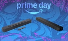 JBL and Sony soundbars on Prime Day background