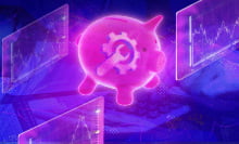 An illustration of a neon-colored piggy bank.