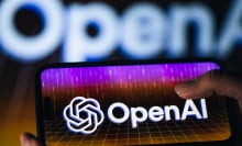 open ai logo open on a phone screen
