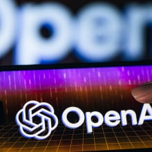 open ai logo open on a phone screen