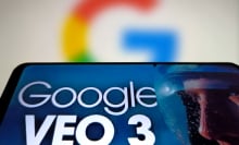The Google VEO 3 logo displayed on a smartphone.