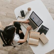 Girl at desk