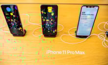 iphone pro 11 max on display
