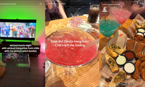 screenshots of chilis margaritas on tiktok