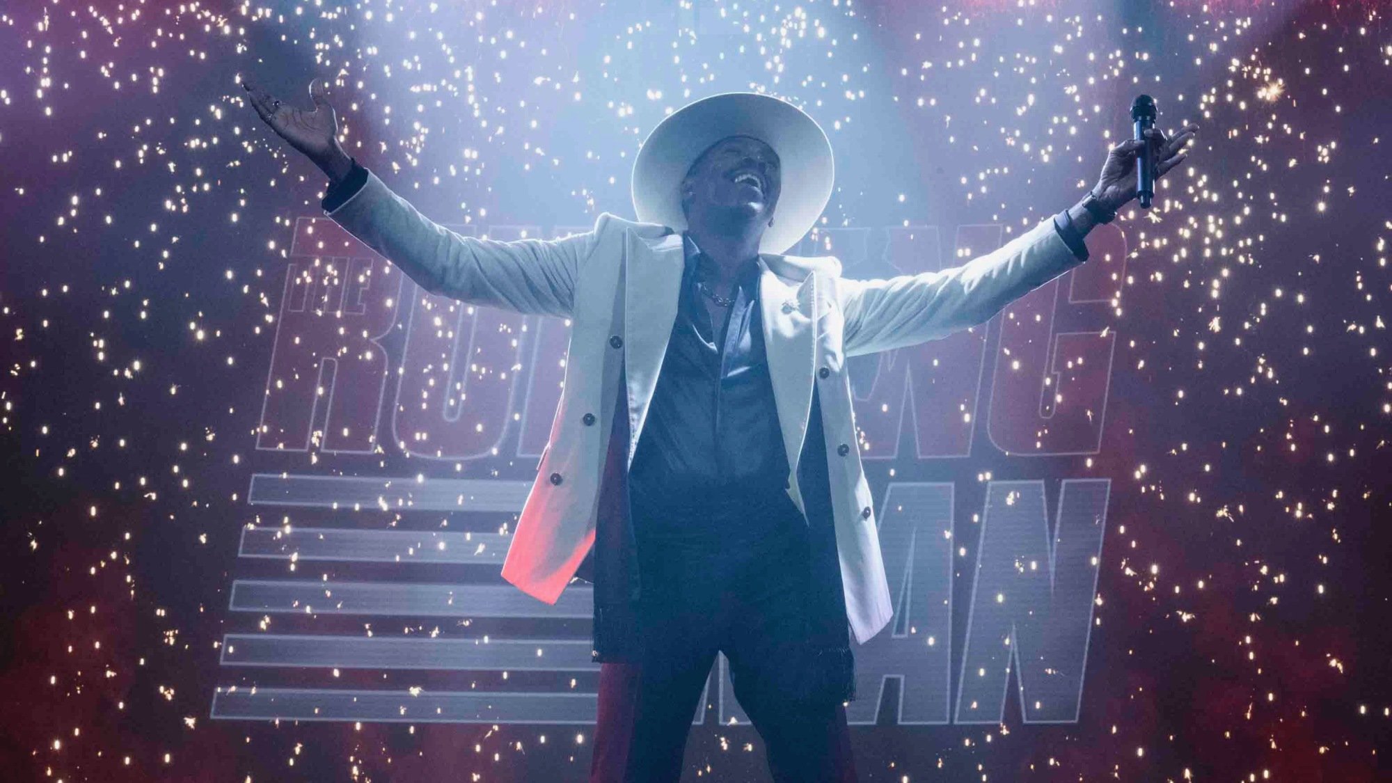 Colman Domingo plays a TV presenter with plenty of style in "The Running Man."