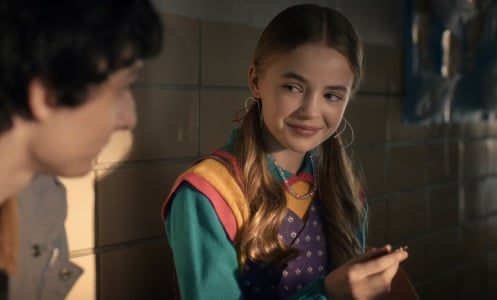 Finn Wolfhard and Nell Fisher in "Stranger Things."