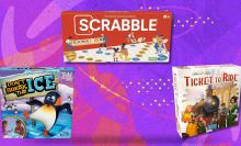 Board games on colorful background