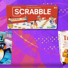 Board games on colorful background