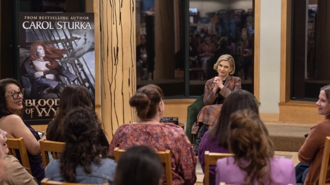 Rhea Seehorn in "Pluribus."