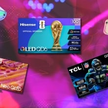 Selection of TV on Black Friday background