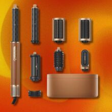 the Dreame airstyle pro on an orange background