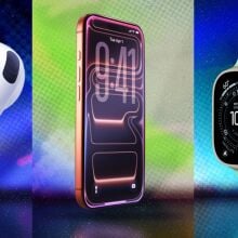 Side by side of Airpods Pro 3, iPhone 17 Pro, and Apple Watch Ultra 3