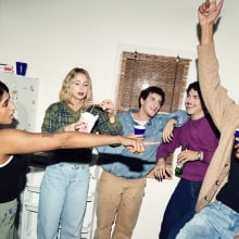 Amita Rao, Lucy Freyer, Malik Elassal, Jack Innanen, and Owen Thiele in "Adults."