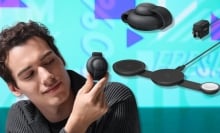 The Anker MagSafe Compatible MagGo UFO 3-in-1 Charger on a blue background