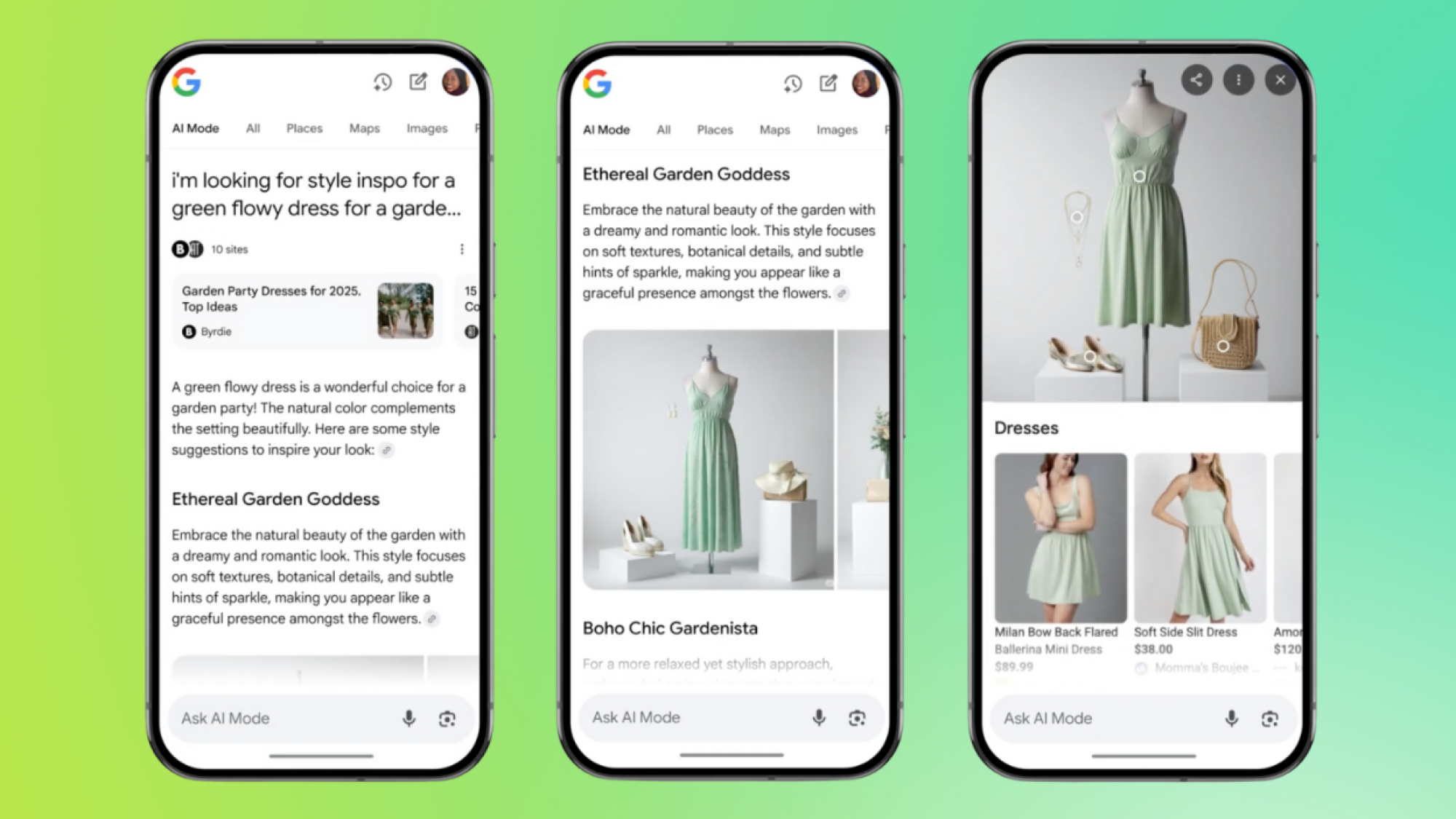 google ai shopping tools on phone screens