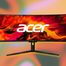 Acer EI1 curved gaming monitor with colorful background