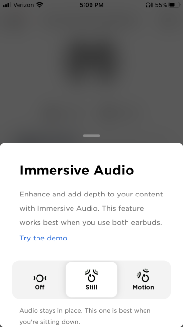 screenshot of the bose music app