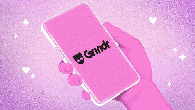 Grindr logo in pink 