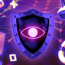 illustration of eye on shield