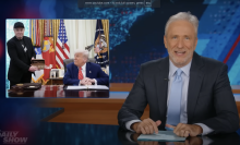 Jon Stewart presents a segment on Elon Musk and Donald Trump.