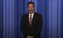 Jimmy Fallon delivers monologue on "The Tonight Show"