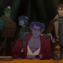 Beau, Fjord, Jester, Mollymauk, Caleb, and Nott in "The Mighty Nein."