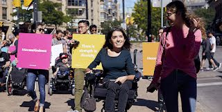 The image was taken in downtown Toronto during a MapMission for AccessNow. A Mapmission is an event where people come together to map a certain area of a city or neighbourhood on the AccessNow platform. In the photo you have accessnow staff and community members.