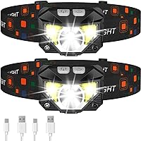 2-Pack LHKNL Motion Sensor Headlamp LED Flashlight with 8 Modes Deals