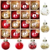 DeckTheHalls Christmas Ball Ornaments Set, 16pcs Clear Xmas Decor Deals