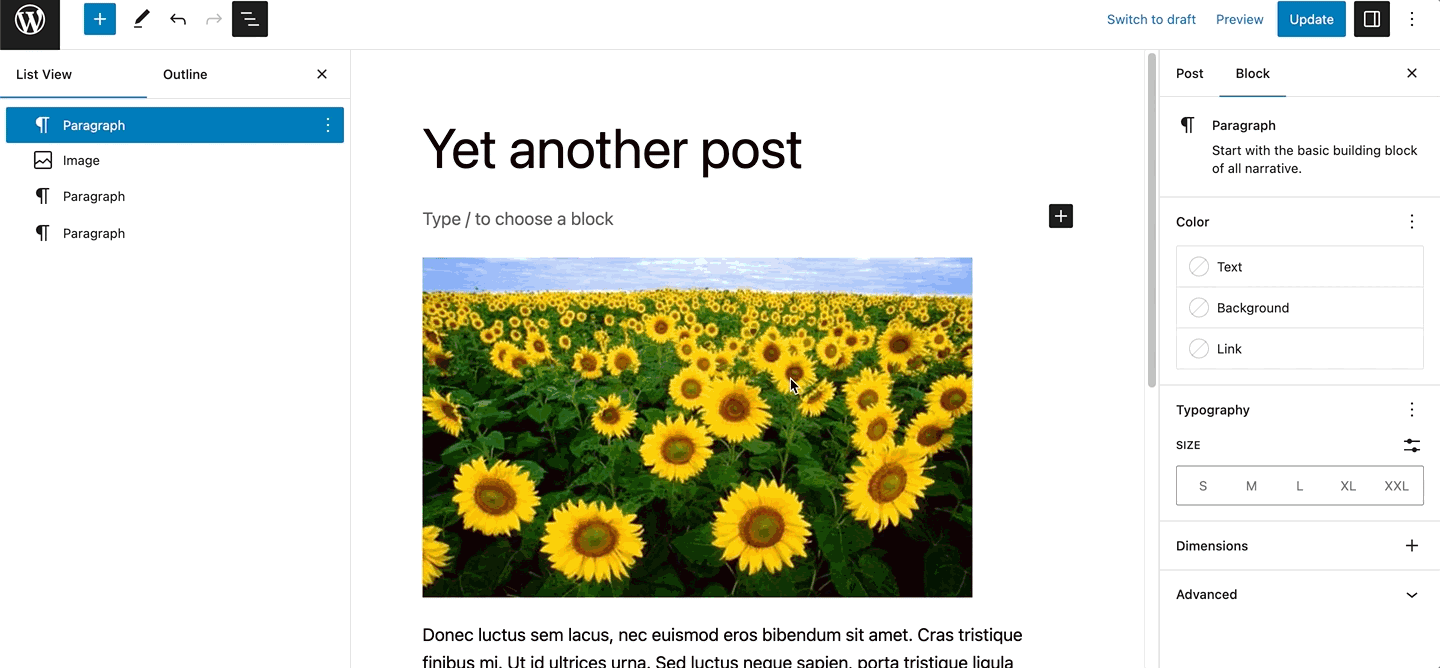 Adding a query loop block