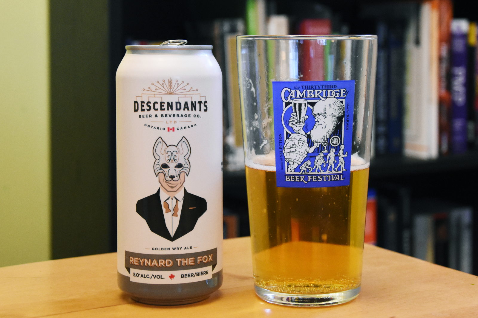 Descendants Wry Ale and Cambridge Beer Festival glass