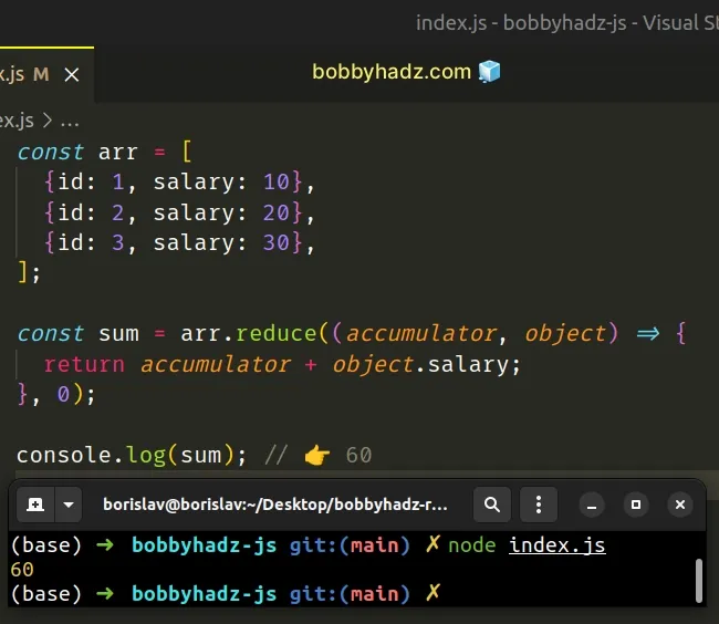 sum property in array of objects