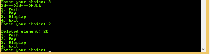 C Program: An Implementation of Stack Data Structure in C (In linked list) 4 C Program: An Implementation of Stack Data Structure in C (In linked list)